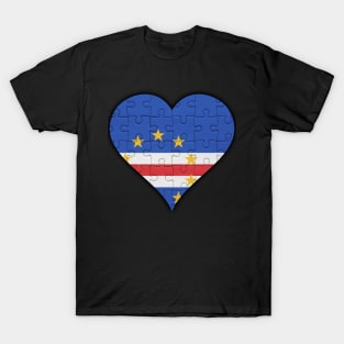 Cape Verdean Jigsaw Puzzle Heart Design - Gift for Cape Verdean With Cape Verde Roots T-Shirt